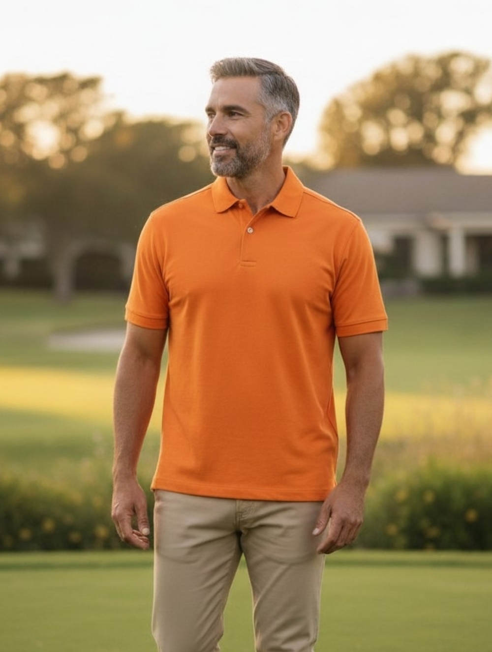 NWT Boca Classic Orange Golf Shirt with 50 UPF